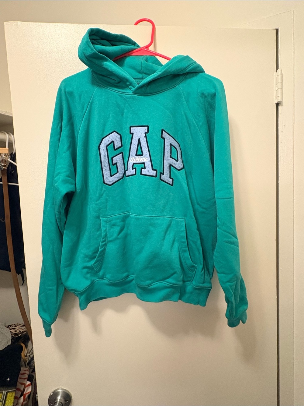 GAP Teal Hooded Pullover with Appliqué Logo